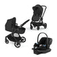 Cybex EOS 5-in-1 Travel System Stroller + Lightweight Aton G Infant Car Seat, Moon Black