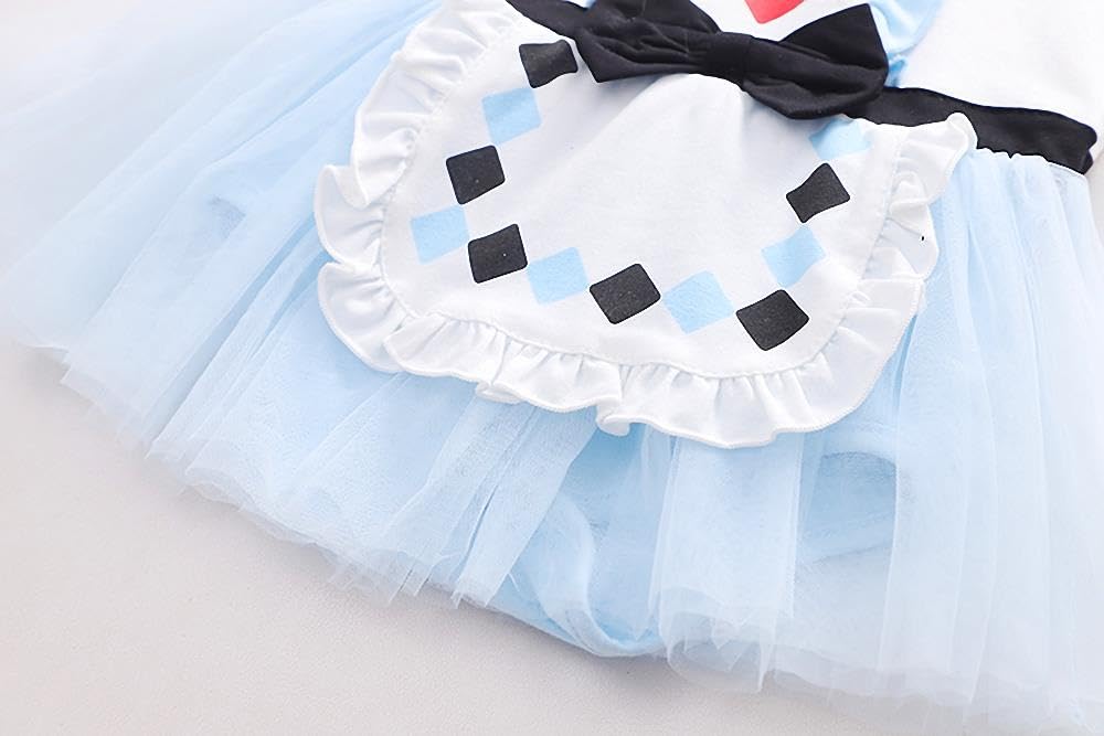 Dressy Daisy Infant Baby Girl Wonderland Princess Onesie Romper Dress Halloween Costume Bodysuit With Headband Size 6-9 Months