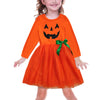 Halloween Tutu Dress Toddler Gilrs Kids Long Sleeve Graphic Tulle Pumpkin Dress Outfit 4-5T