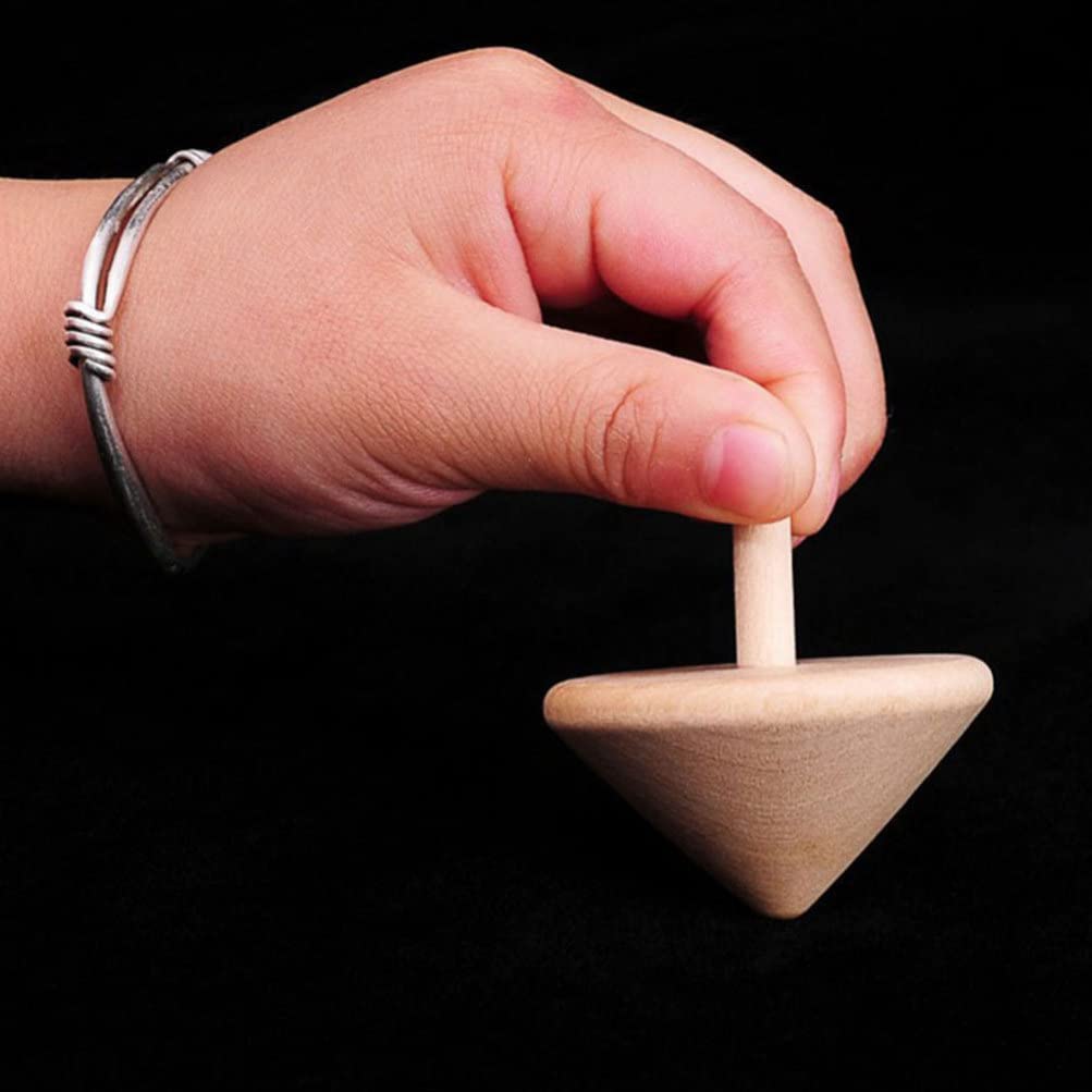 Nuobesty Wooden Spinning Top Unfinished Wood Tops Craft Gyroscopes For Diy Kids Children Toy Party Favor New Year 12Pcs