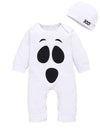 Baby Boys Girls Halloween Clothes Newborn First Halloween Romper Ghost Outfit (White,3-6 Months)