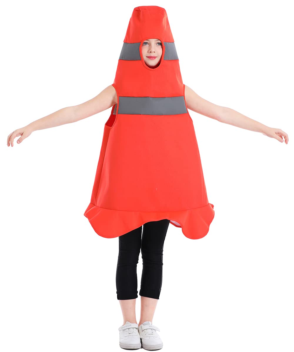 Seasons Child Construction Cone Costume, Halloween Costume For 8-10 Years Kids