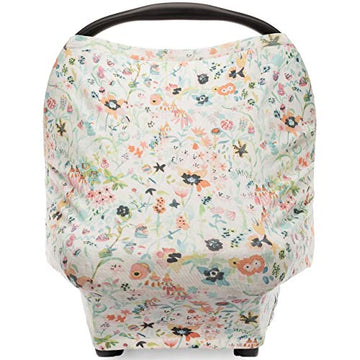 Parker Baby 4 In 1 Car Seat Cover For Girls - Stretchy Carseat Canopy, Nursing Cover, Grocery Cart Cover, High Chair Cover - 'B