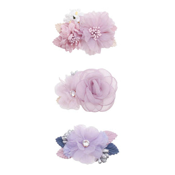 Cherrboll Flower Hair Clips Set 3Pcs Floral Hair Bow Accessories For Baby Girl Toddles Teen Gifts