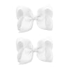 2 PCS 6inchs Hair Bows for Girls Grosgrain Ribbon Hair Bow Alligator Clips Hair Accessories for Baby Girls Toddlers(White)