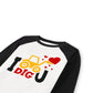 Valentine Shirts Toddler Boys Girls Raglan Long Sleeve Tees Little Kids I Dig You Excavator Tops 7 Years