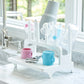 PopYum Blue Formula Making Baby Bottle Set 4-Pack with White Drying Rack Bundle