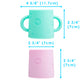 PopYum Silicone Training Cup 2-Pack for Baby and Toddler, handles, BPA Free, self feeding training, tumbler (mint green and pastel pink)