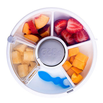 Gobe Kids Snack Spinner - Reusable Snack Container With 5 Compartment Dispenser And Lid | Bpa And Pvc Free | Dishwasher Safe | N