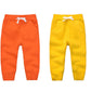 Cuteon Unisex Toddler Jogger Pants Kids Cotton Elastic Waist Winter Baby Sweatpants Pants 3Years Orange&Yellow