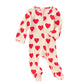 Gliglittr Newborn Infant Baby Girl Valentine'S Day Romper Long Sleeve Bodysuit Cute Heart Print Ribbed Onesie Jumpsuit(Beige,12-