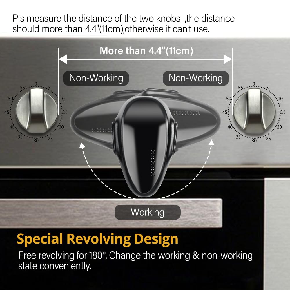 Eudemon 1 Pack Childproof Oven Door Lock, Oven Front Lock Easy To Install & Heat-Resistant Material No Tools Need Or Drill (Blac
