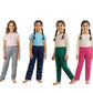 indi weaves Pack of 4 Girls Cotton Printed Pyjama Set, Soft Breathable Fabric, Elastic Waist Nightwear, Comfortable Kids Sleepwe
