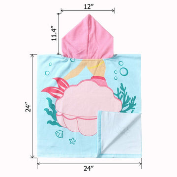 Novforth Kids Beach Towel For Boys Girls, Mermaid Hooded Bath Towel Wrap, Toddler Pool Towel With Hood
