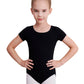 Wegetit Gymnastics Leotards For Girls Ballet Dance Toddler Outfit Short Sleeve Bodysuit, Black, 810 Years
