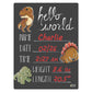 Cohas Hello World Newborn Baby Announcement Chalkboard Sign With Dinosaur Theme, 9 By 12 Inches, No Marker
