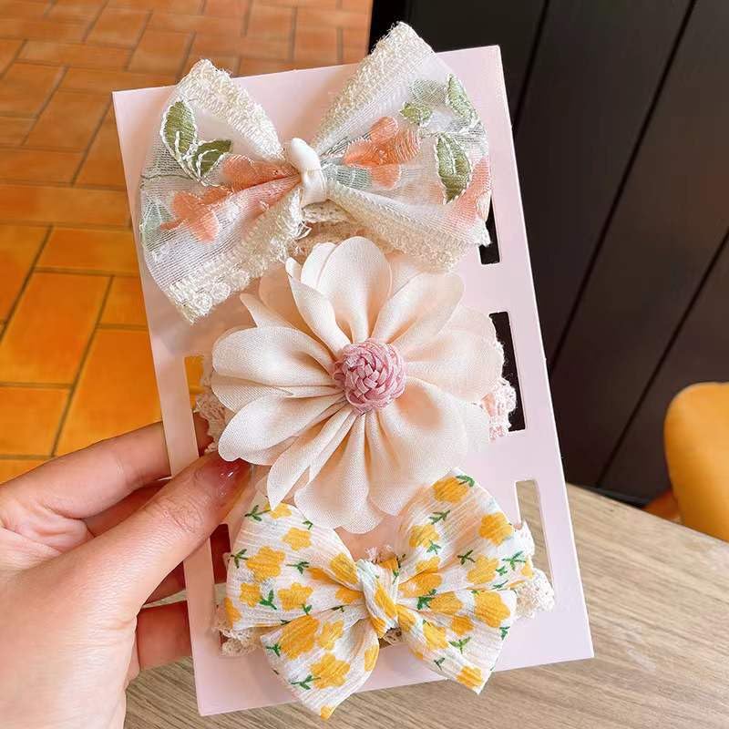 Babymoon | Set Of 3 | Designer Princess Baby GirlS Headbands | Hair Accessories | White | Yellow