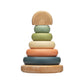 Pearhead Wooden Stacking Rainbow Toy, Baby and Toddler Ages 12+ Months Montessori Toy, Interactive Stackable Rings Learning Toy,