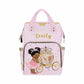Artsadd Custom Diaper Backpack For Princess Mom, Large Travel Shoulder Bag With Stroller Straps, Personalized Pumpkin Design, Na