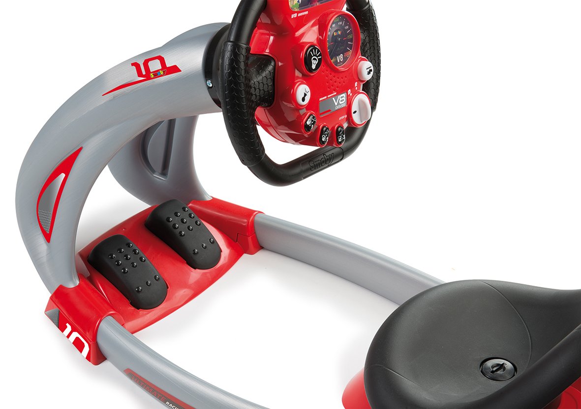 Smoby: V8 Driver with Smartphone Holder, Kids Can Play and Develop Real Life Skills, Features Includes Back Lit Screen, Real Sou