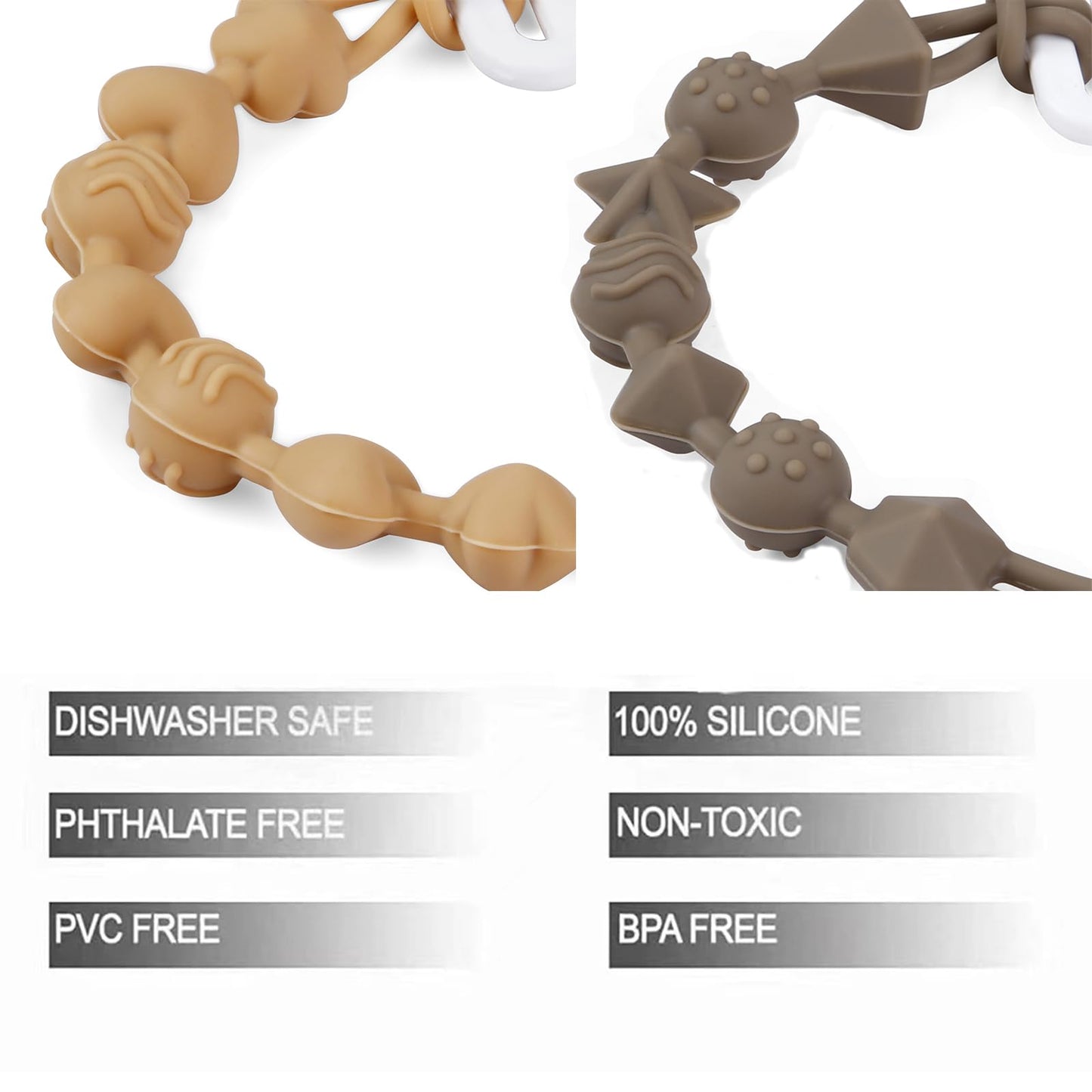 Pandaear 5 Pack Silicone Pacifier Clips, Pacifier Holder With One Piece Design For Baby Boys & Girls, Teething Toys Teethers