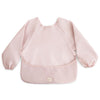 mushie Long Sleeve Baby Bib | Mess Free & Waterproof Fabric for Toddlers | Adjustable Fit for Ages 6-24 Months (Blush)