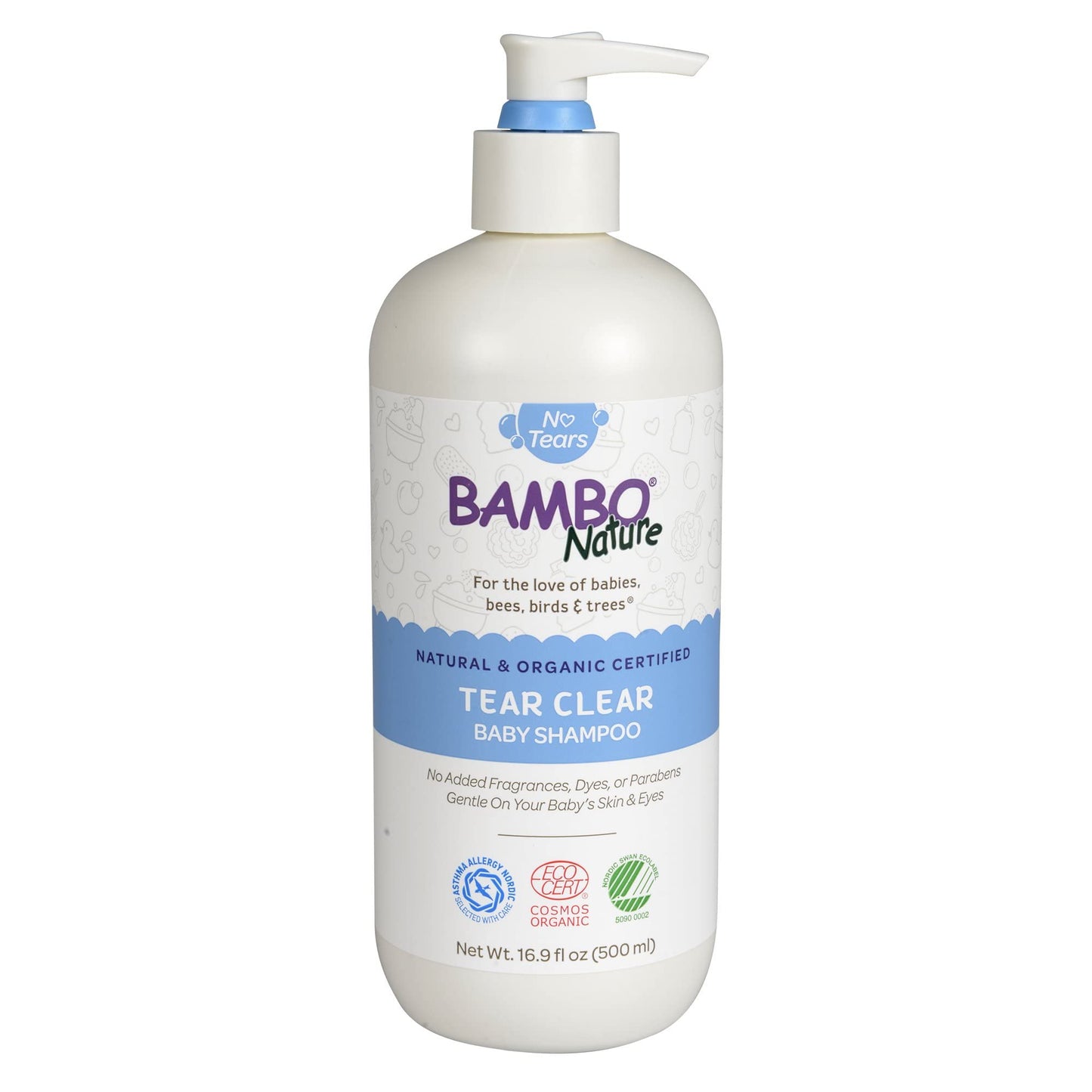 Bambo Nature Tear Clear Baby Shampoo, 16.9 fl oz, 6 Count (1 Pack of 6 Bottles)