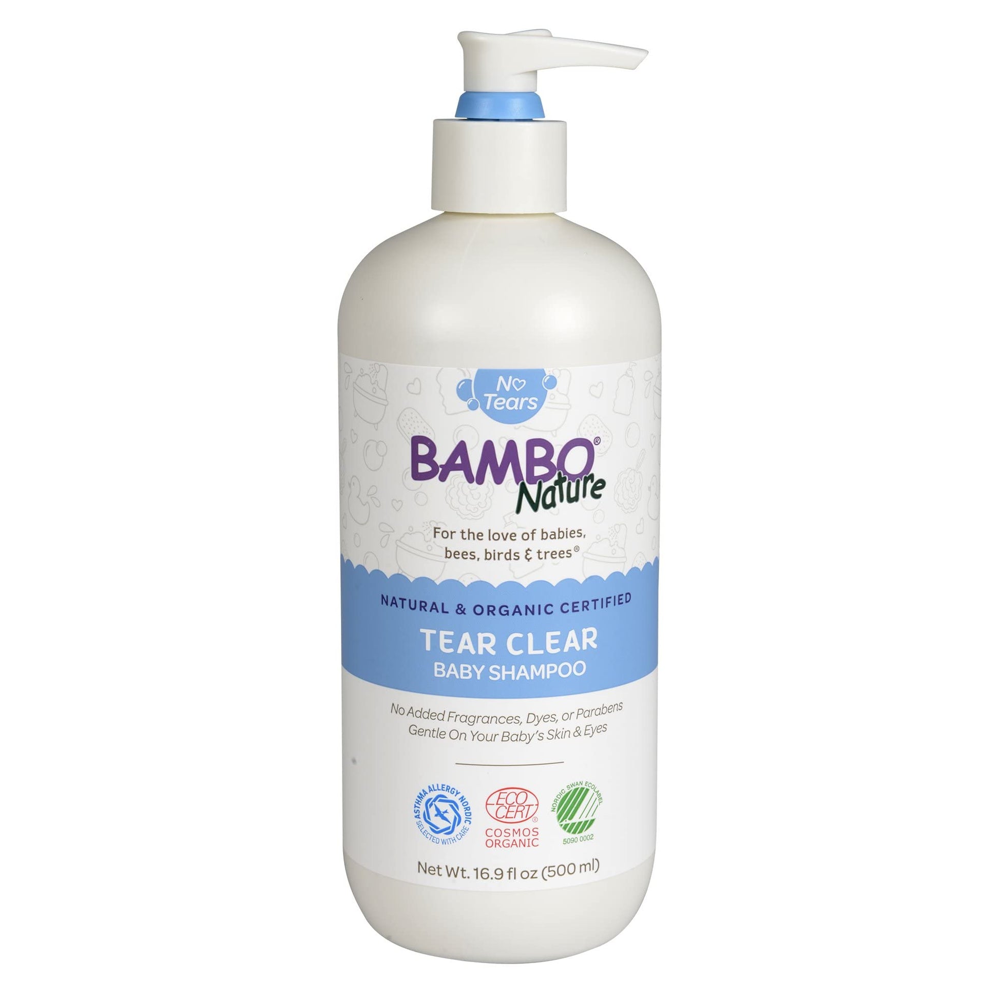 Bambo Nature Tear Clear Baby Shampoo, 16.9 fl oz, 6 Count (1 Pack of 6 Bottles)