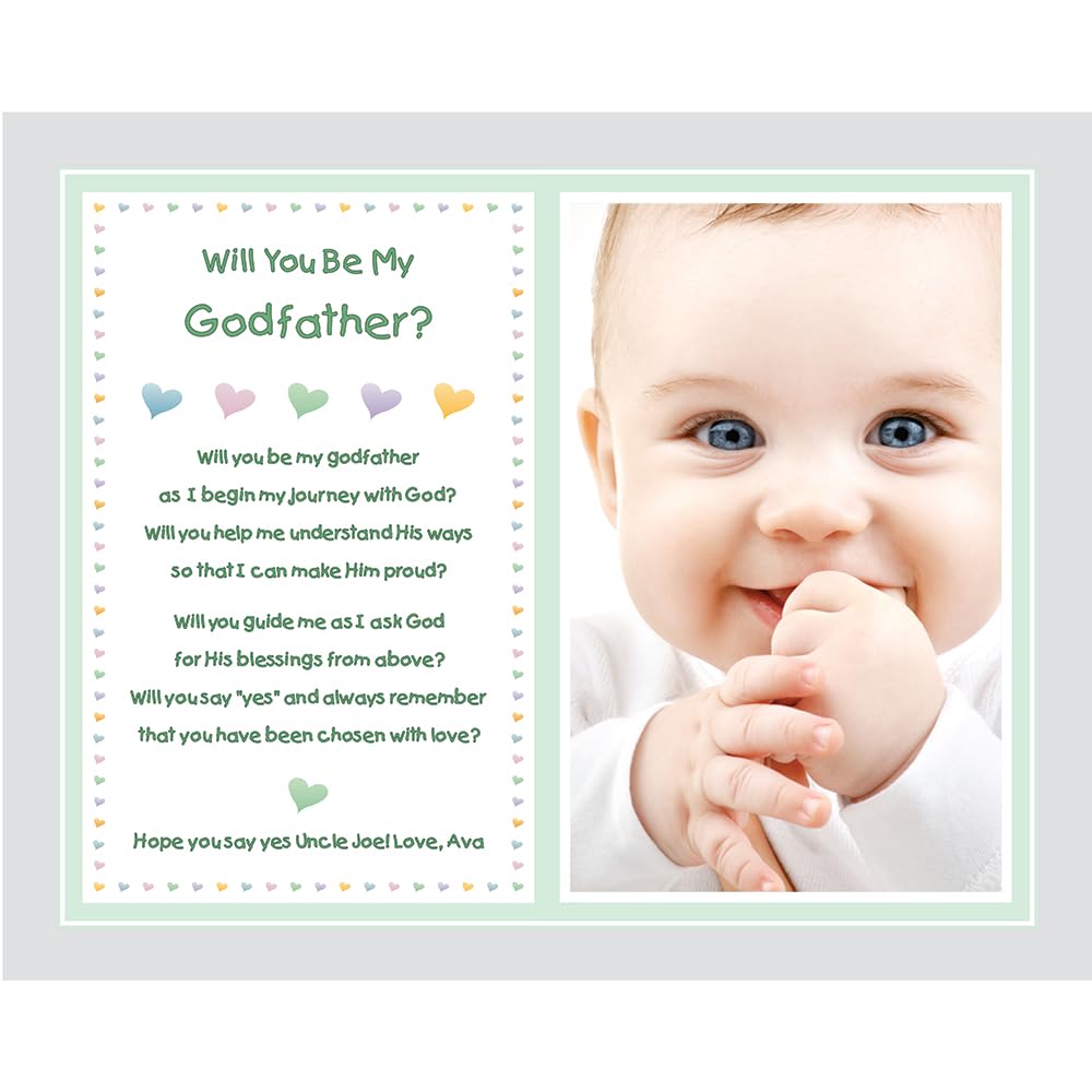 Poetry Gifts Will You Be My Godparents, Godmother Or Godfather, Custom 8X10 Inch Print Personalized With Photo And Name Of Godch