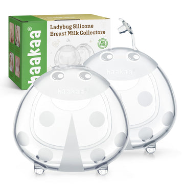 Haakaa Ladybug Silicone Breast Milk Collector - Wearable Breast Shells Nursing Cups For Large Milk Supply, Reusable, Extra-Soft