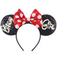 Razko Minnie Ears Headband, Rose Gold Mouse Ears,Iridescent Minnie Ears, Silver Blue Rainbow Mouse Ears, One Size Fit All (Birth