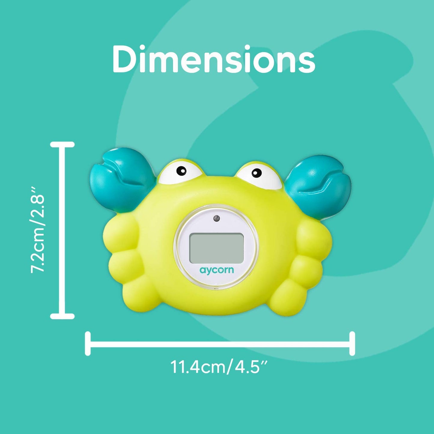 Aycorn Digital Baby Bath & Room Thermometer - Fahrenheit with LED Display & Temperature Warning - Infant Baby Bath Toys Floating