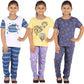 CHECKERSBAY Kid Girls Top & Pyjama Set (23 Years, White&Blue,Yellow&Purple,Blue)