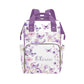 Workvalor Butterfly Purple Personalized Diaper Bag with Custom Name - Custom Baby Tote Backpack for Mom, Unique Gift for New Par