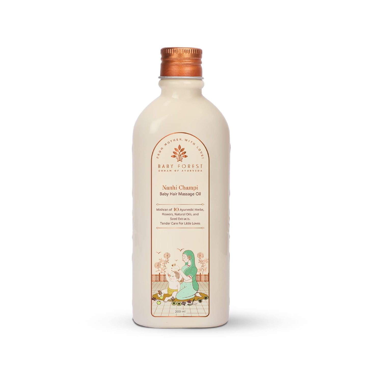 Baby Forest Nanhi Champi Baby Hair Oil | With 10 Ayurvedic Herbs & Oils Including Argan, Fenugreek & Bhringraj | Natural Hair Gr