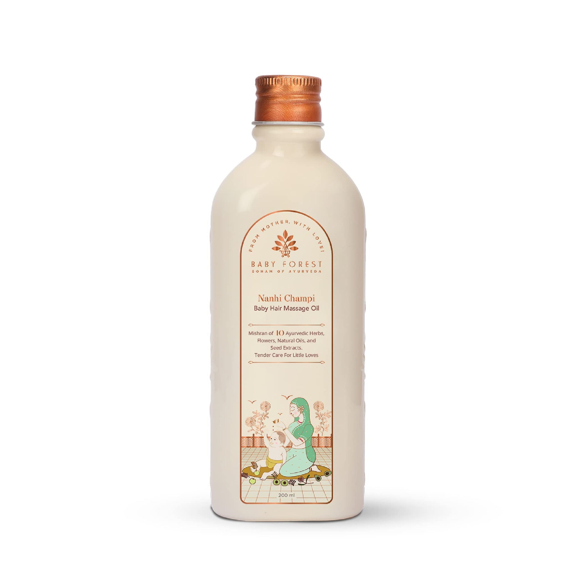 Baby Forest Nanhi Champi Baby Hair Oil | With 10 Ayurvedic Herbs & Oils Including Argan, Fenugreek & Bhringraj | Natural Hair Gr