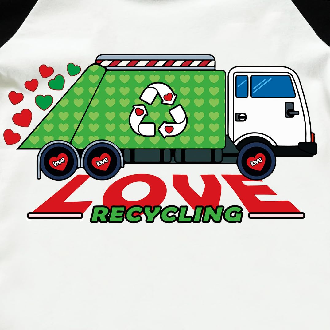 Tkria Kid Boy'S Valentine Day Clothes Big Boy Holiday Shirt Tractor Truck Loads Of Love Vday Raglan Long Sleeve Tee Tops 7T