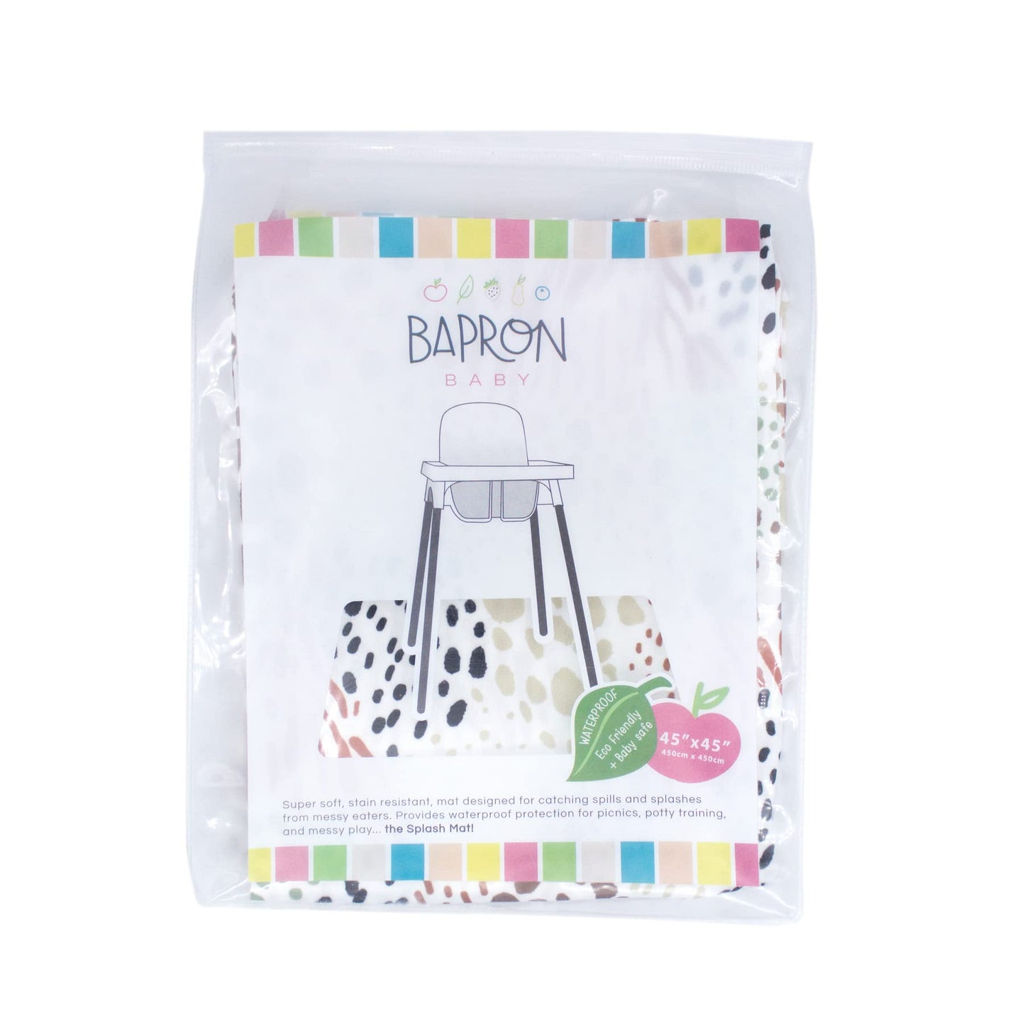 Bapronbaby Wild Splash Mat - Waterproof Catch-All For Under High Chairs, Floors, Tables, Playtime Or Arts & Crafts - Machine Was