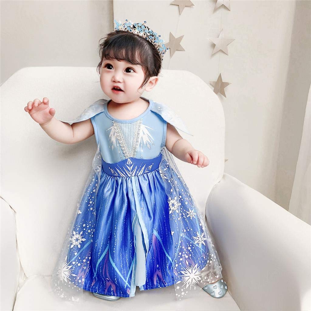 Dressy Daisy Toddler Girl Snow Queen Dress Up Costume Birthday Party Dress Outfit 3T Blue 267