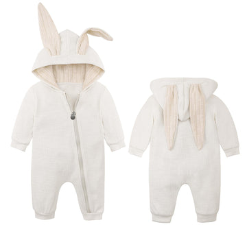 Agqt Baby Girls Bunny Costume 1St Easter Outfit Halloween Animal Costume One Piece Romper Rabbit Ear Bodysuits Hoodie White Size