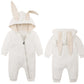 Agqt Newborn Baby Boys Bunny Costume First Easter Outfit One Piece Romper Rabbit Ear Halloween Animal Costumes Hoodie White Size