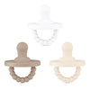 Ryan & Rose Cutie Pat All-In-One Pacifier And Teether Massaging Teething Ring And Hideaway Binky For Growing Babies (Canvas (3 P