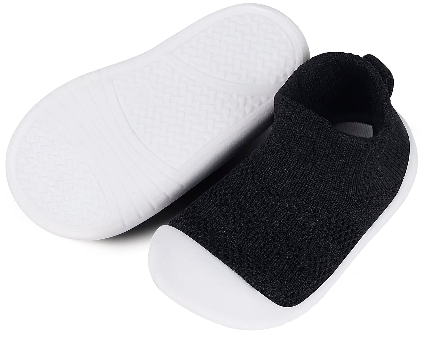 Baby Shoes Girls Boys Toddler Socks Breathable Baby Slippers Infant First Walking Sneaker Non Slip Soft Rubber Sole,Black-2