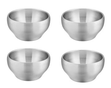 E-Far Bowls For Kids Toddlers, 12 Ounce Double-Deck 18/10 Stainless Steel Bowls For Baby Children, Healthy & Matte Finish, Insul