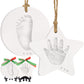 Baby Handprint Footprint Ornament Keepsake Kit - Newborn Imprint Ornament Kit For Baby Girl, Boy - Personalized New Baby Gifts F