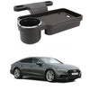 Oshotto (FT04) Foldable Car Auto Headrest Rear Back Seat Table Drink Food Cup Tray Holder Compatible with Audi A7  Black