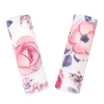 Car Seat Strap Cover For Babies, Soft Car Seat Belt Covers, Mink Car Seat Strap Shoulder Pads Girls, Pink Floral