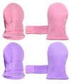 N'Ice Caps Baby Toddler Mittens Kids 2 Pairs Fleece Gloves Winter Warm Sherpa Lined (Pink/Light Purple Pack - Infant No Thumbs,