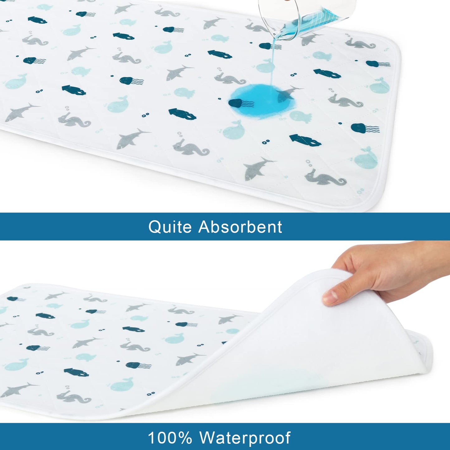 Changing Pad Liner Quilted Waterproof, Baby Changing Pad, Changing Table Pads, Anti Slip & Washable Baby Changing Mat, 27 ' X 1