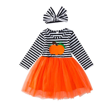 Jeinxcn Halloween Toddler Baby Girl Santa Printed Tutu Dress Long Sleeve Striped Skirt Outfits Clothes With Headband